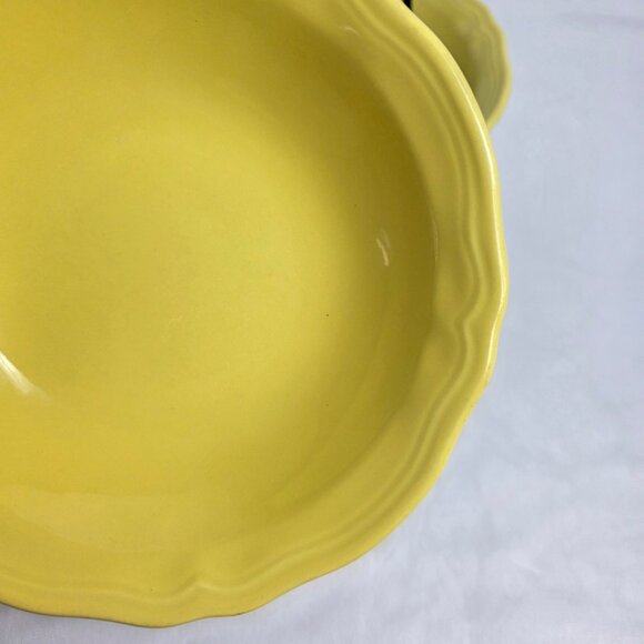 TWO Federalist by Sears Buttercup Coupe Cereal Bowls Yellow with Scalloped Edge - Picture 5 of 9